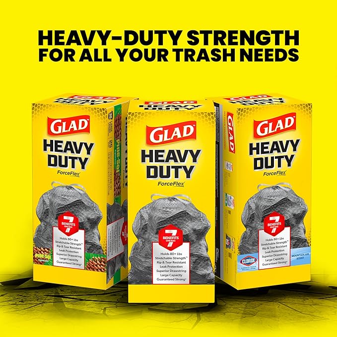 Glad Trash Bags, ForceFlexPlus Drawstring Large Garbage Bags