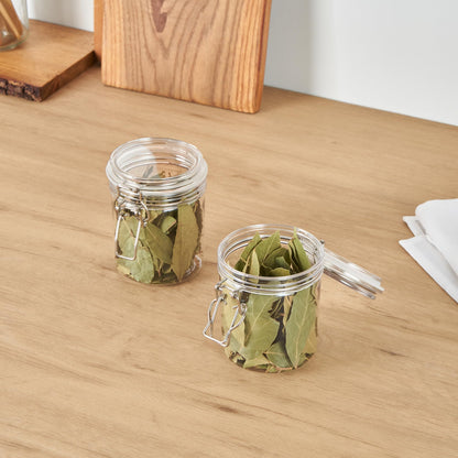 Restaurantware Food Container 20 Count 17 oz Plastic Airtight HInged Lid Jar Storage Canister Clear Wide Mouth