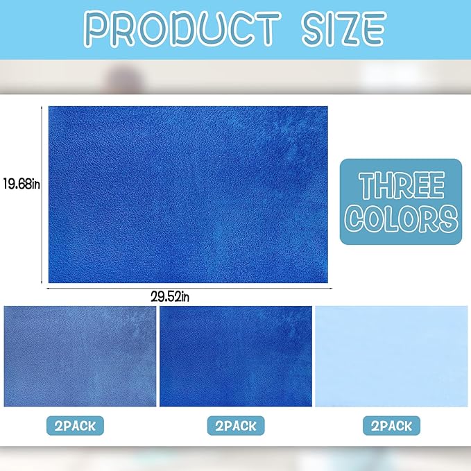 6 Pack Extra Large Microfiber Cleaning Cloths 20"x30", Lint-Free Reusable Towels