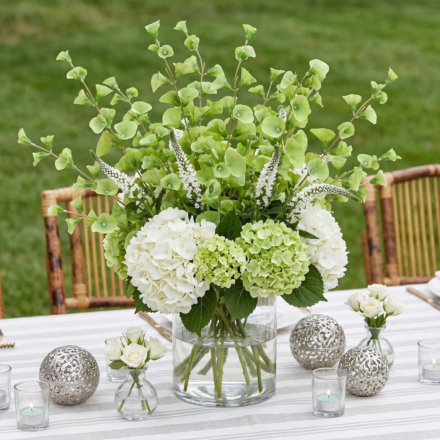 6 PCS Shell Leaf Artificial Flower Bells Grass Flowers Bell of Ireland Artificial Flower 35" Long Stem Greenery Fillers for Vase Wedding Bouquet Home Office Arrangement Indoor Outdoor Decor(Green)