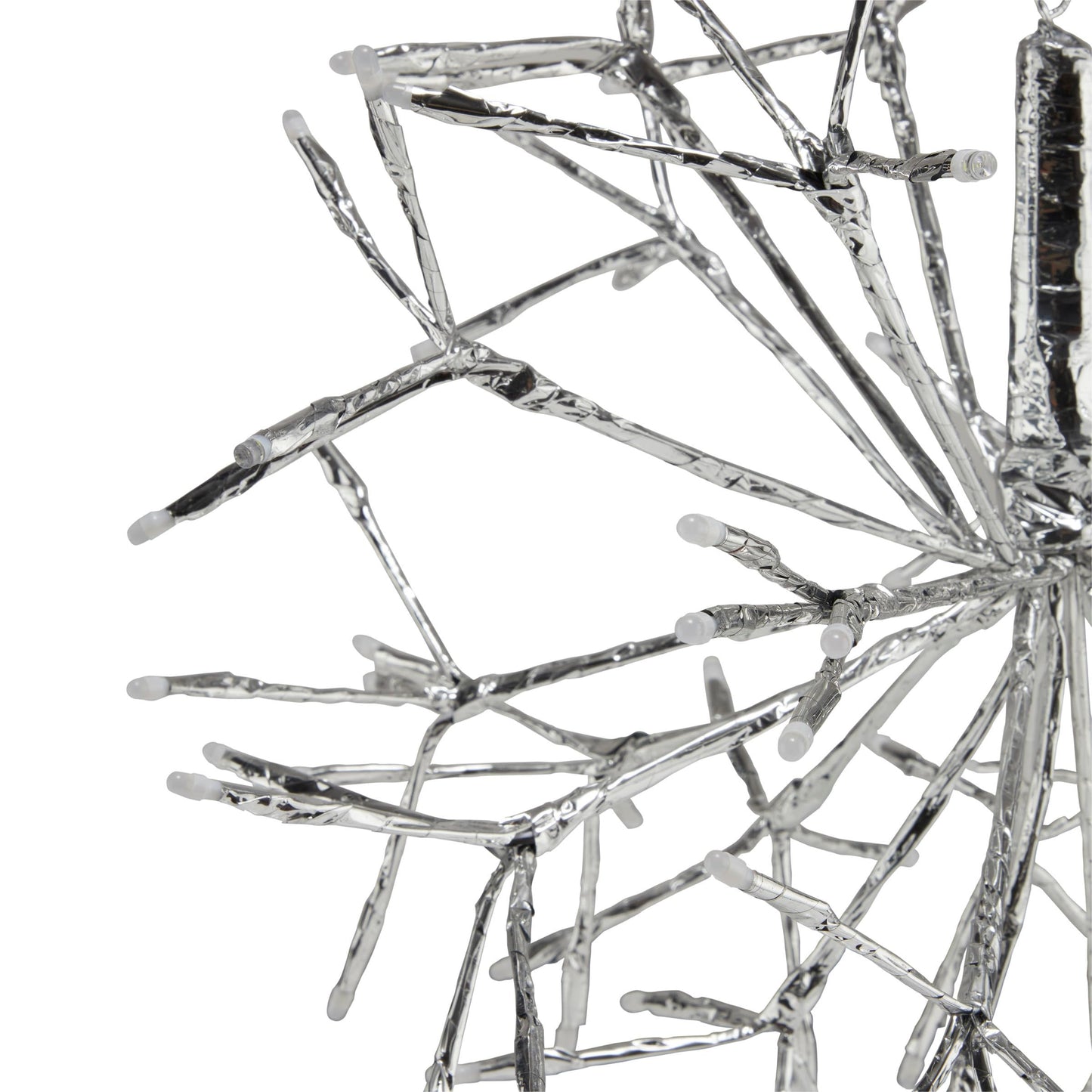 Alpine Corporation 16"H Indoor Holiday 3D Snowflake Hanging Ornament with LED Lights, Silver , Christmas Decoration