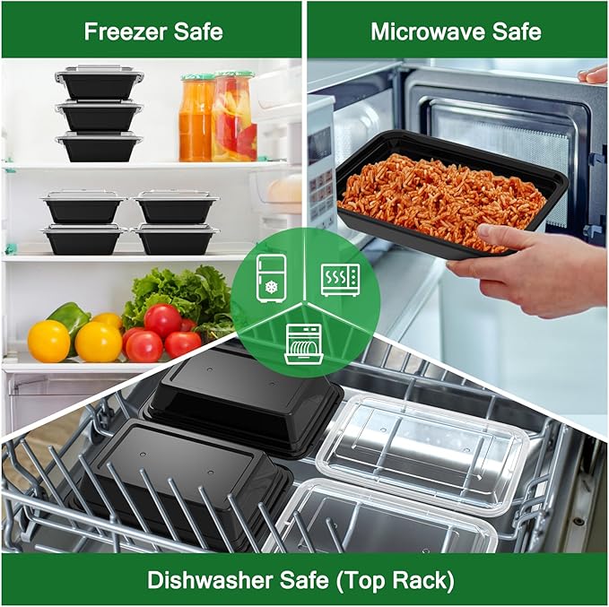 50 Pack 32 oz Meal Prep Containers Reusable