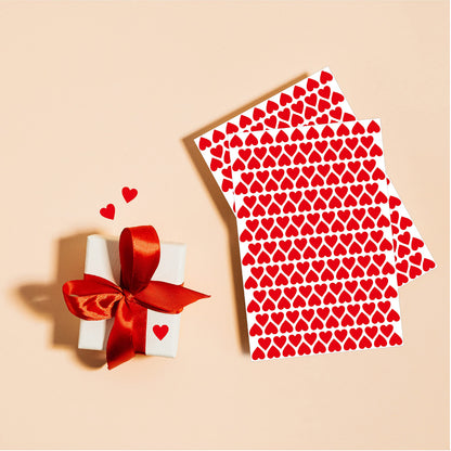 1810 PCS Heart-Shaped Red Stickers, Permanent Love Labels on 10 Sheets for Party Favors, Invitation Seals, Gift Packaging, Boxes and Bags (1/2” in Diameter)