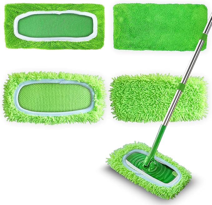 4 Pack Reusable Microfiber Mop Pads Compatible