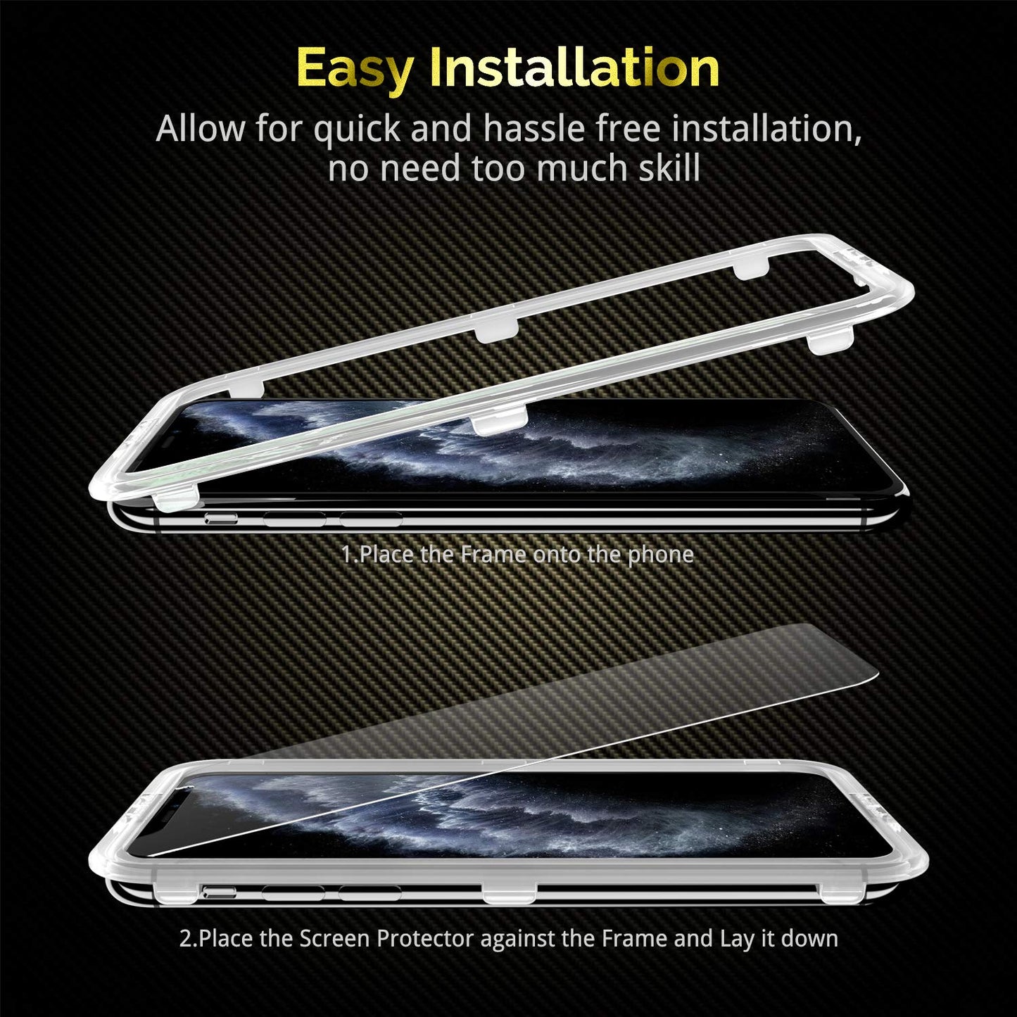 UNBREAKcable Shatterproof Tempered Glass Screen Protector for iPhone SE 2022/SE 2020, iPhone 8/7 [3-Pack] [99.99% HD Clear] [Easy Installation Frame] [9H Hardness][Bubble Free] for Apple 4.7''