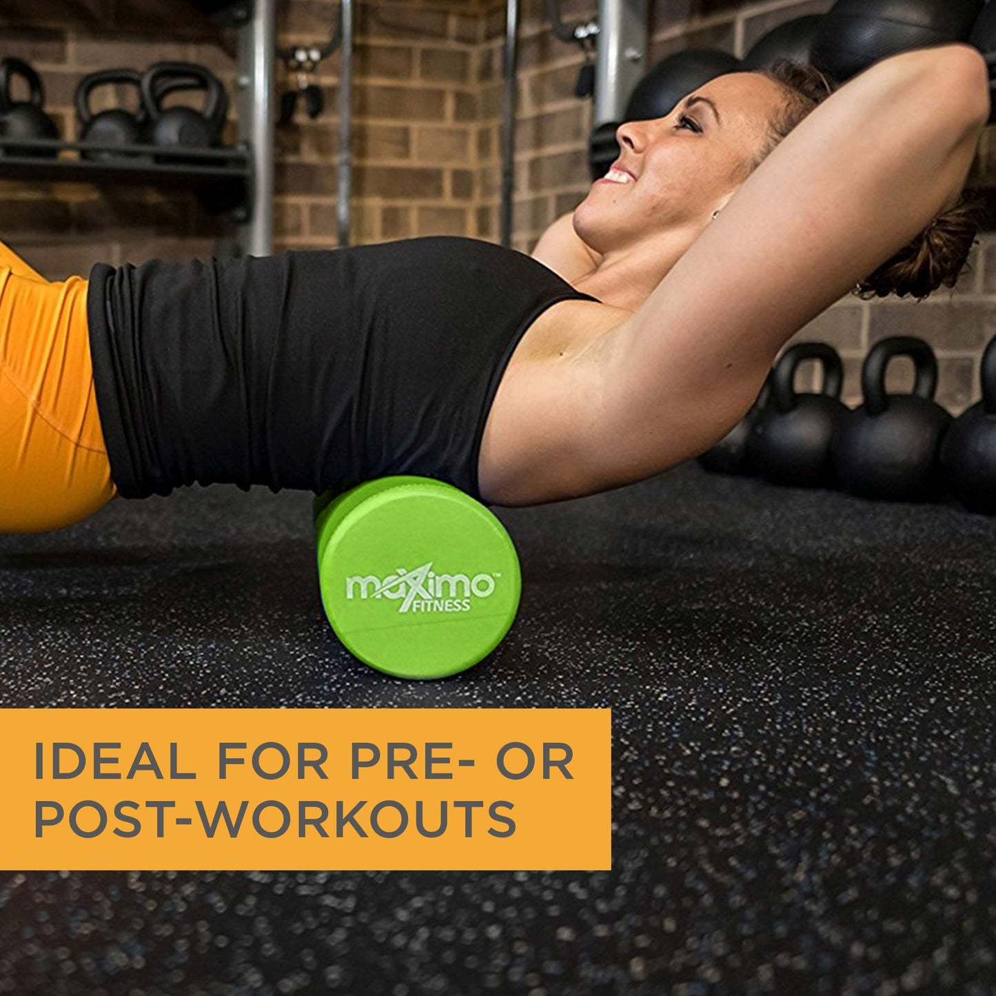 Maximo Fitness Foam Roller - High Density Exercise Roller for Trigger Point Self Massage, Muscle and Back Roller for Fitness, Physical Therapy, Yoga and Pilates, Gym Equipment (Green, 15cm x 45cm)