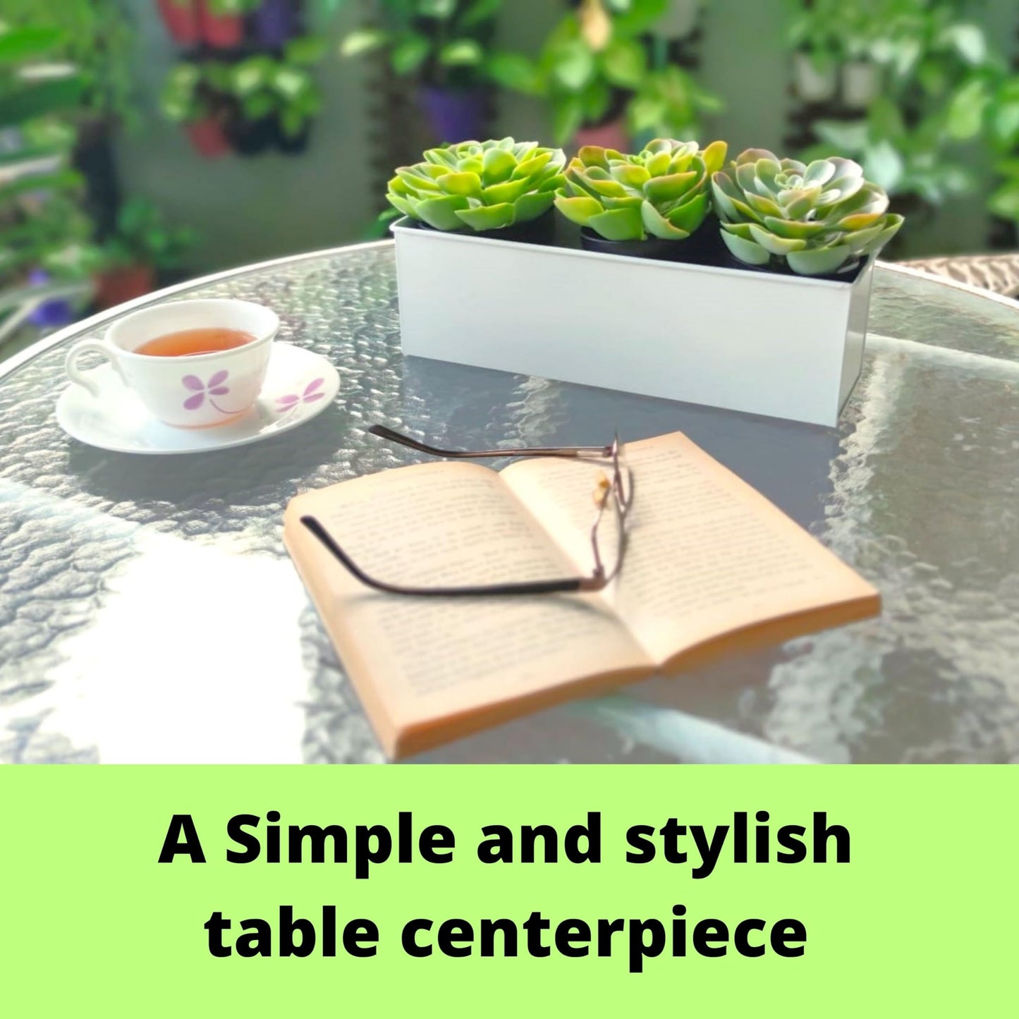 LaLaGreen Wall Planter (3 Pack, 14 Inch) Large Wall Mount Planters for Succulent White, Rectangular Metal Hanging Flower Pot, Long Window Boxes Fence Railings Rustic Floating Shelve Indoor Outdoor