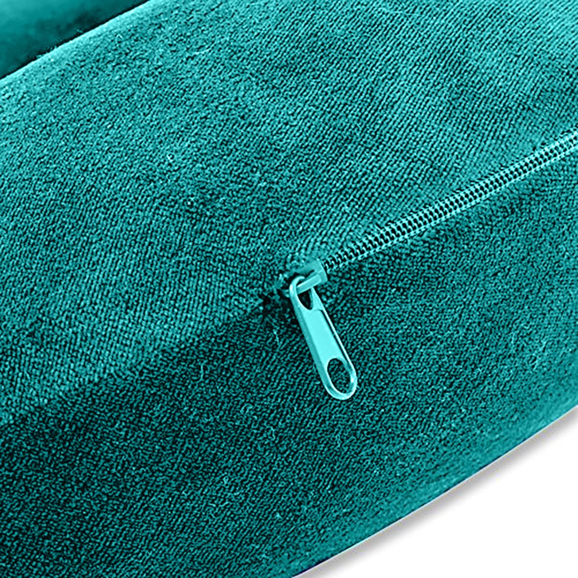 Memory Foam Moulded Pressure Relief Neck Cushion Comfort and Posture, Ideal for Travel Supports the Head, Neck and Chin when Sleeping use for Plane, Train or Car Journeys Travel Pillow In Teal