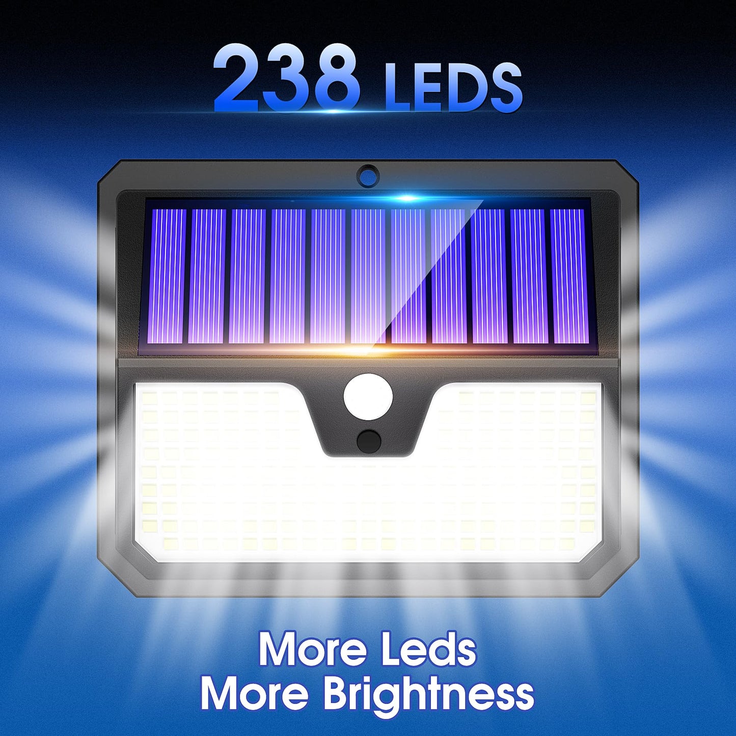 Outdoor Solar Lights, 238 LED Solar Security Lights and 3 Modes Motion Sensor 270° Wide Angle Solar Powered Lights IP65 Waterproof Solar Wall Light for Front Door, Yard, Garage, Garden (4 Pack)