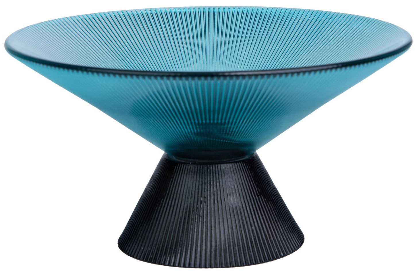 Tapered Glass Decorative Bowl (Green), 9.8 Inches Handblown Glass Bowl with Modern Two-Tone Cone Shape,Decorative Fruit Bowl for Home Decor, Table Centerpiece, Kitchen Island, and Dining Decor