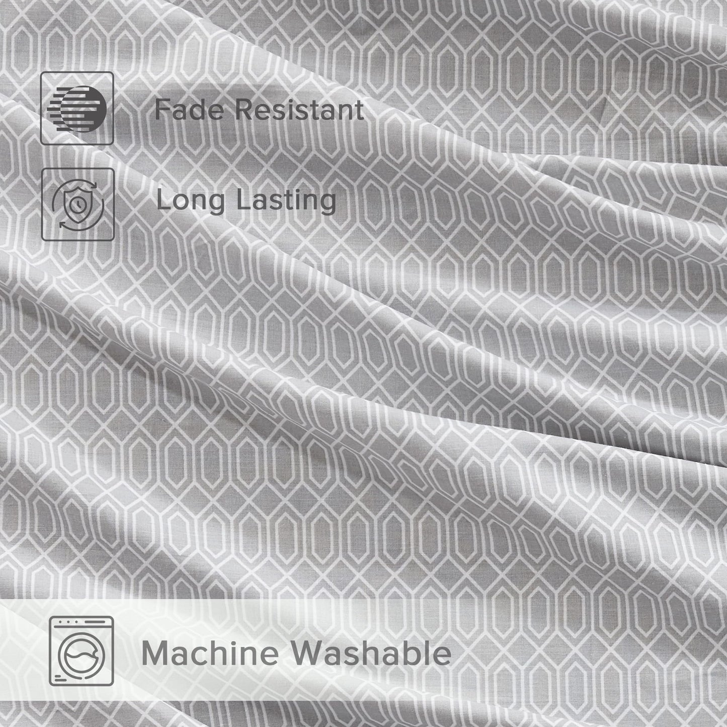 Comfort Spaces 100% Cotton Sheet Set Breathable, Lightweight, Soft with 14" Elastic Pocket Fits up to 16" Mattress, All Season Cozy Bedding, Matching Pillow Case, Cal King Diamond Taupe 4 Piece