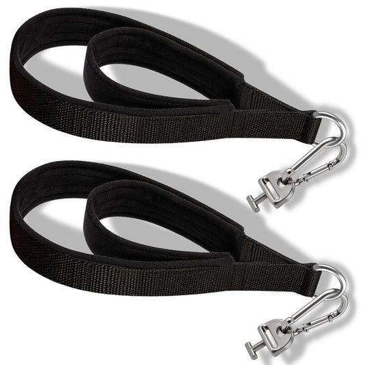 Pilates Loops Compatible with Tonal Smart Home Gym, Double Loop Soft Lined Pilates Straps with T Lock Adapter, W/Snap Hooks, D-Ring Straps for Home Gym & Yoga Workout Accessories (2Pcs)