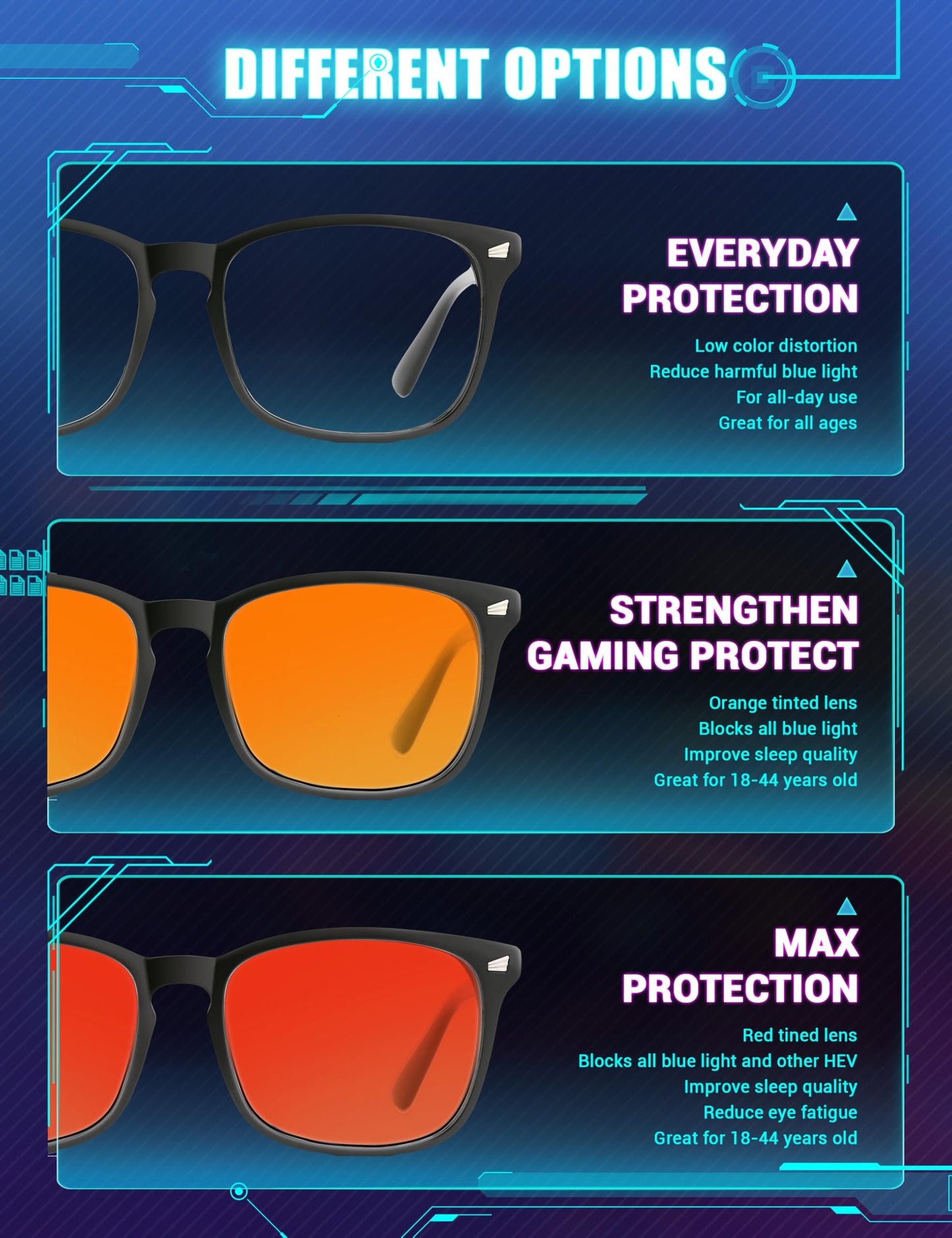 TIJN Sleep Glasses for 99.9% Blue Green Light Blocking Dual AR Coatings Red Lens for Computer Gaming Reduce Eyestrain