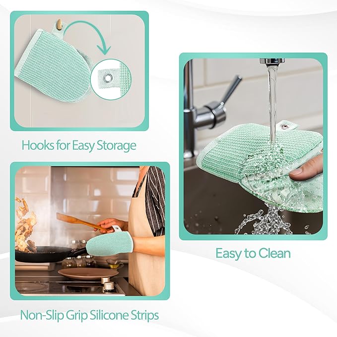 Casa Platino Heat Resistant Oven Mitts & Pot Holders, 4-Piece – Oven Mitt