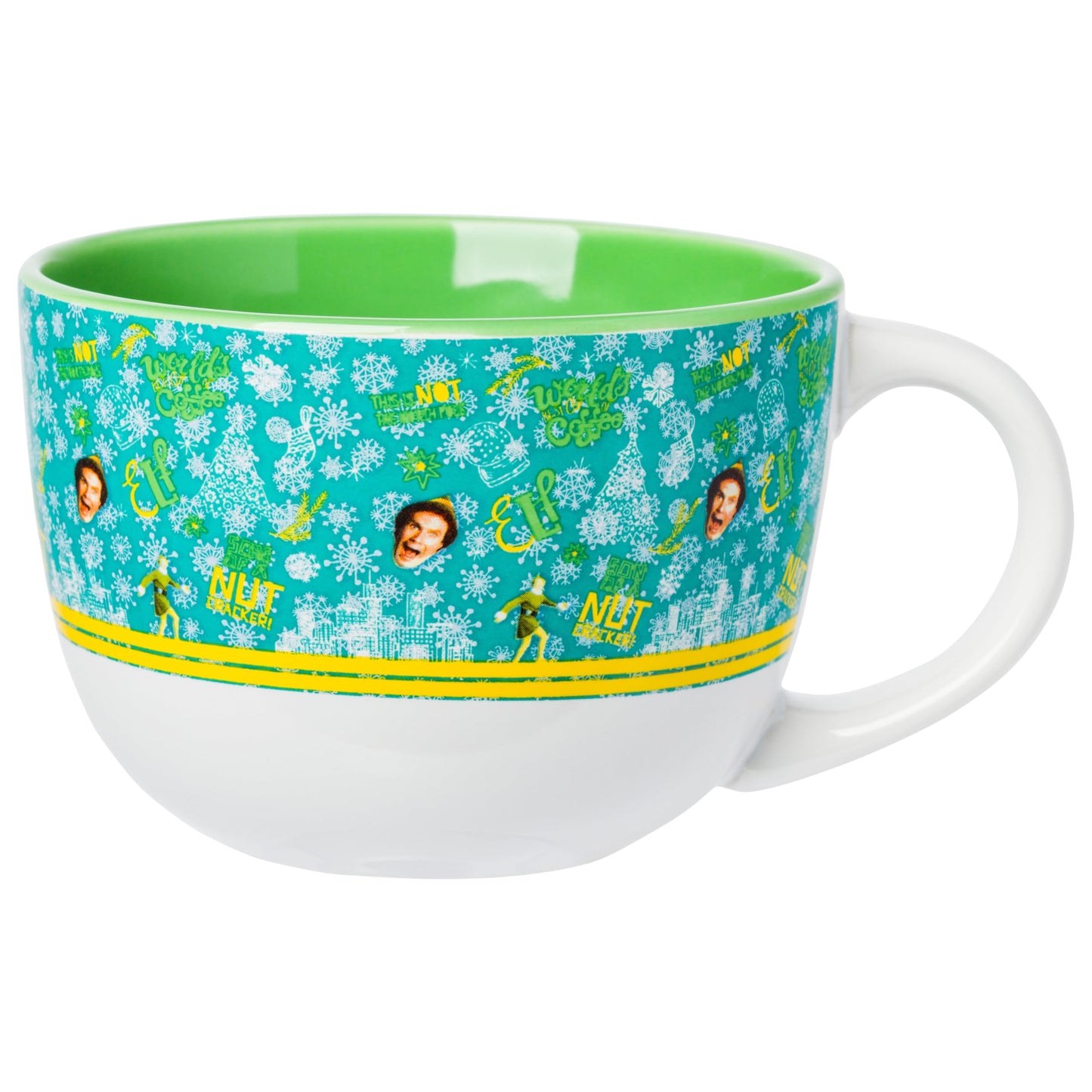 Silver Buffalo Elf Buddy Iconic Quotes Christmas Ceramic Soup Mug, 24 Ounces