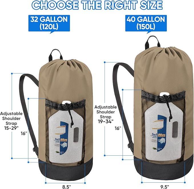 BALEINE 150L Laundry Bag Backpack, 900D Oxford Fabric Large Travel Laundry Bags