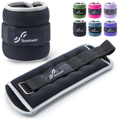 Sportneer Ankle Weights Wrist Weights - 0.5/1/2/3/5 LBS Pair for Men Women Kids Strength Training Wrist and Ankle Weights Set Comfortable and Soft Perfect for Dancing Running Walking Fitness Workout