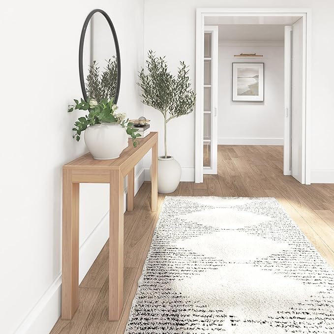 Plank+Beam Modern 56 Inch Console Table, Solid Pine Wood Entryway Table
