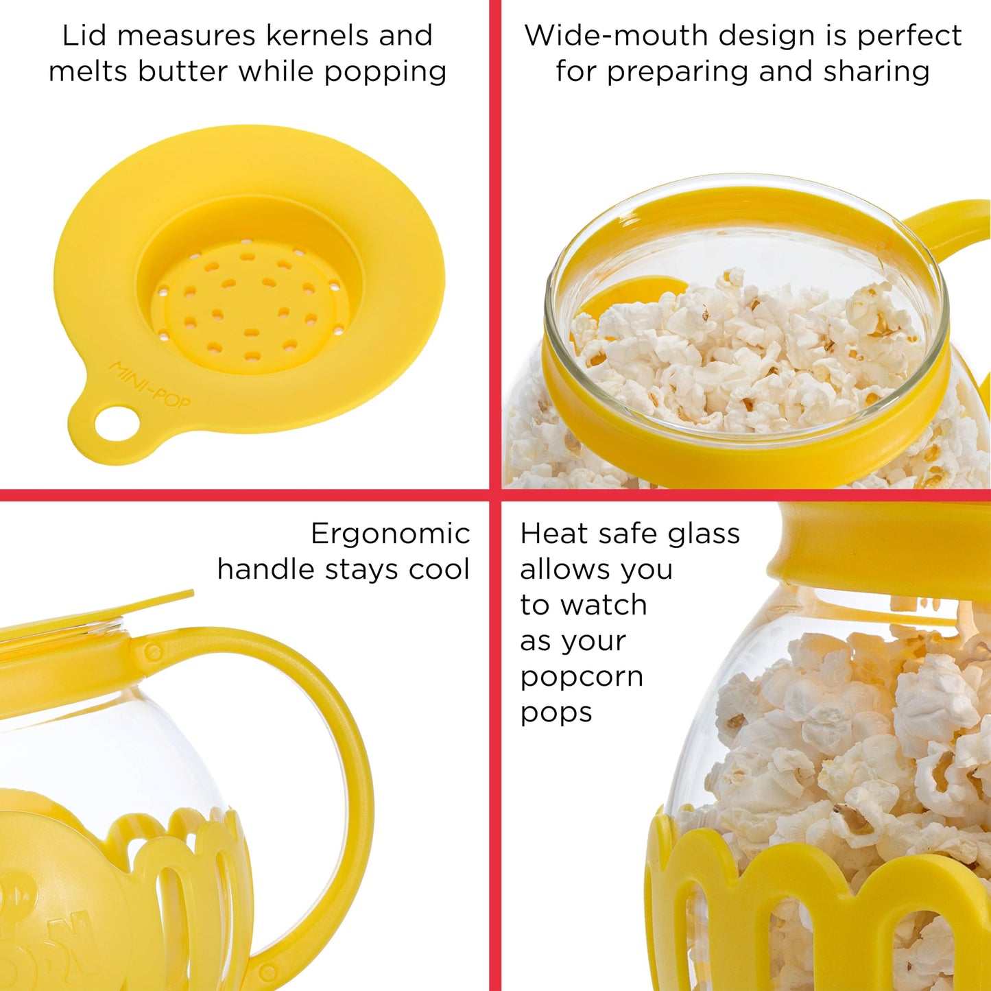 Ecolution Patented Micro-Pop Microwave Popcorn Popper with Temperature Safe Glass, 3-in-1 Lid Measures Kernels and Melts Butter, Made Without BPA, Dishwasher Safe, 3-Quart, Aqua