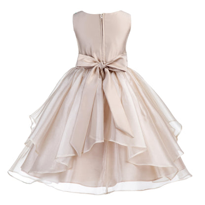ekidsbridal Asymmetric Ruffled Organza Sequin Flower Girl Dress Toddler Girl Dresses 012S 12