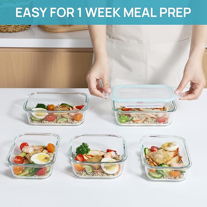 Vtopmart 8 Pack Glass Food Storage Containers