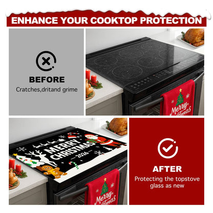 HOMETITUTE Nativity Scene Stove Top Cover 28x20 Inch Glass Top Protector Christmas Religious Kitchen Counter Mat Heat Resistant Silicone Cooktop Cover Holiday Decoration