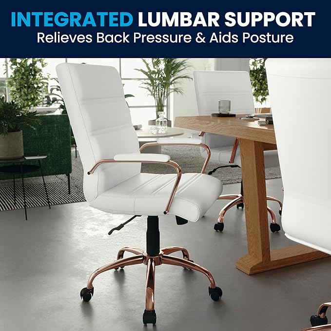 Flash Furniture Whitney Mid-Back Swivel LeatherSoft Desk Chair