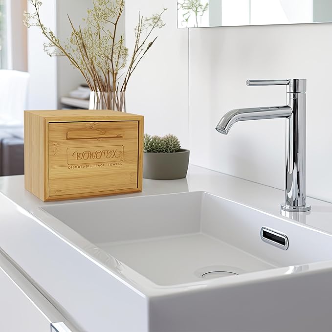Luxe Bamboo Towel Container