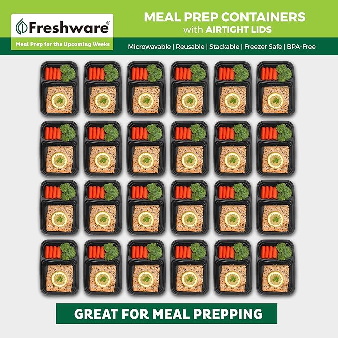 Freshware Meal Prep Containers 2 Compartment