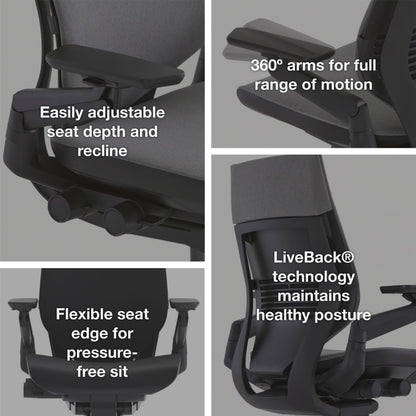 Steelcase Gesture Office Chair - Ergonomic Work Chair with Wheels for Carpet - Comfortable - Intuitive-to-Adjust for Desk - 360-Degree Arms - Coconut Yellow Fabric
