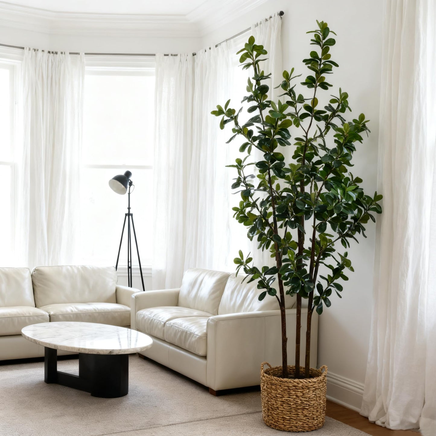 ZSENENT Fake Trees Premium 3 Main Trunks 5 ft Faux Black Olive Tree, Realistic Olive Trees Artificial Indoor, Low-Maintenance, Ideal Artificial Tree for Home Office Décor (Green, 5 FT)