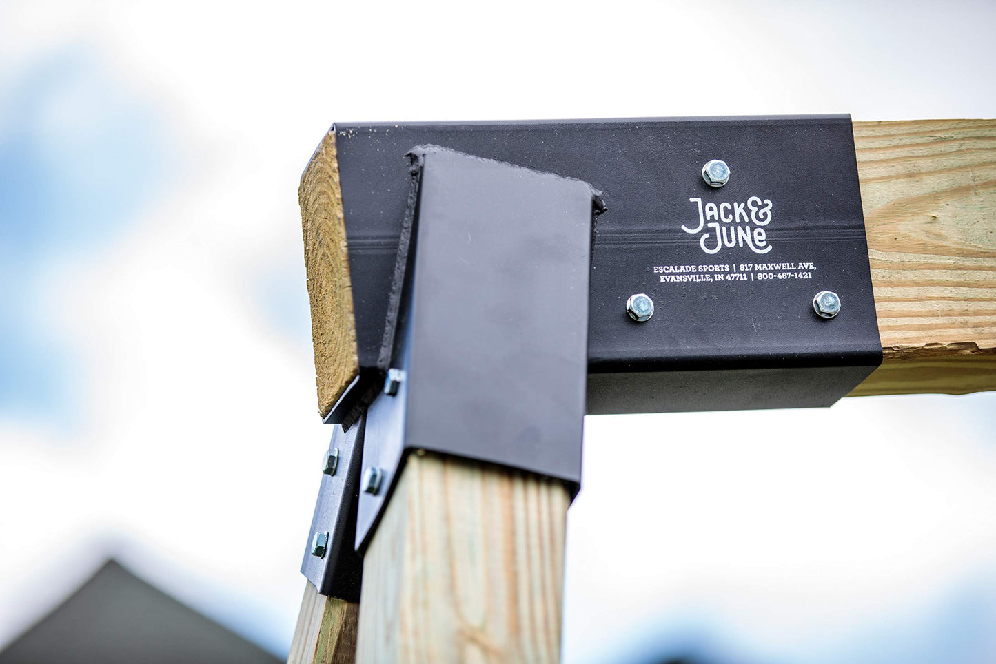 Jack & June Heavy-Duty DIY Wooden Swing Set Kits - Metal Bracket and Hardware for Safe, Easy Playset Installation