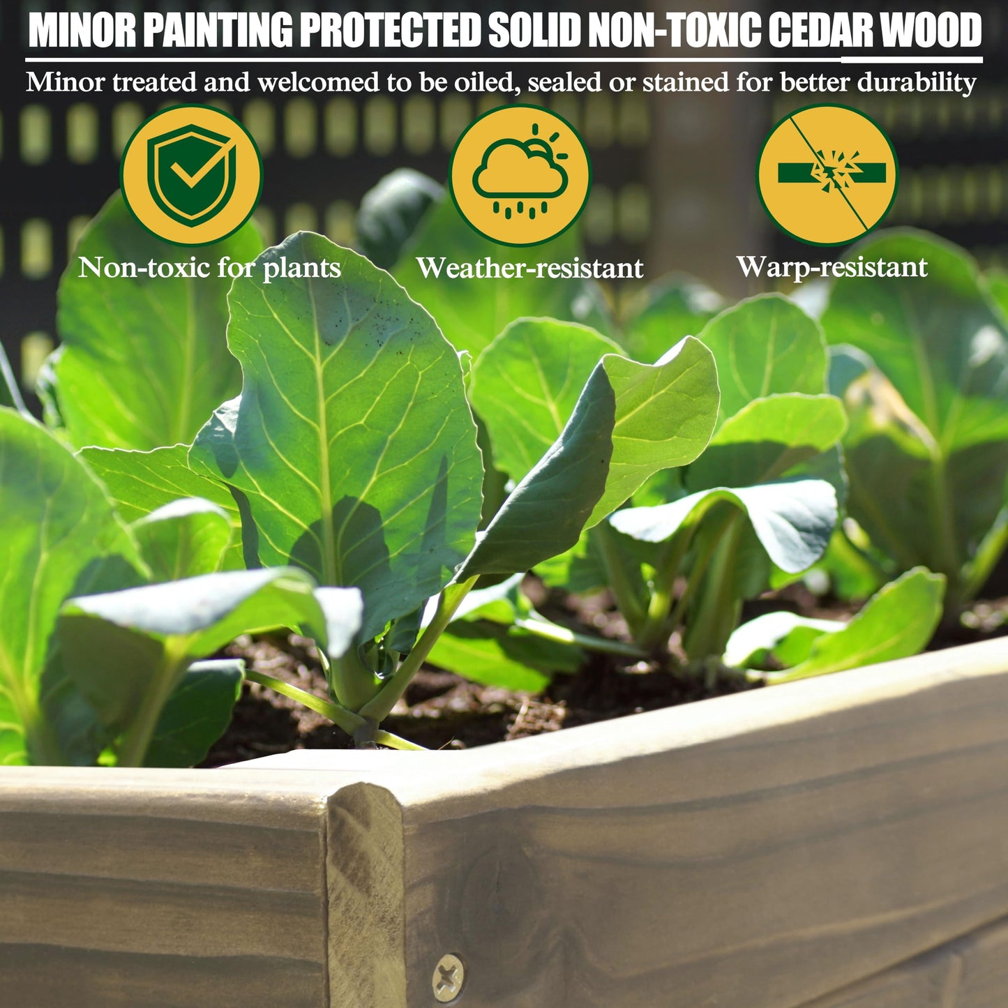 MUPATER 7-in-1 Raised Garden Bed Outdoor for Vegetables with Legs, Large Elevated Garden Planter Box Wooden with Liner Design for Herbs, Flowers, Brown