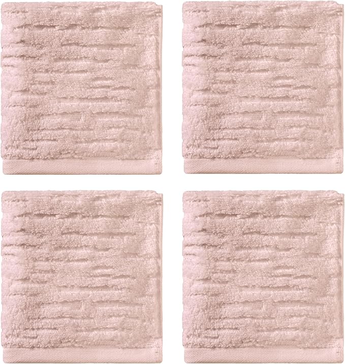 SKL Home CloudSoft 100% Cotton Luxury 4-Piece Washcloth Set, 520 GSM, Ultra