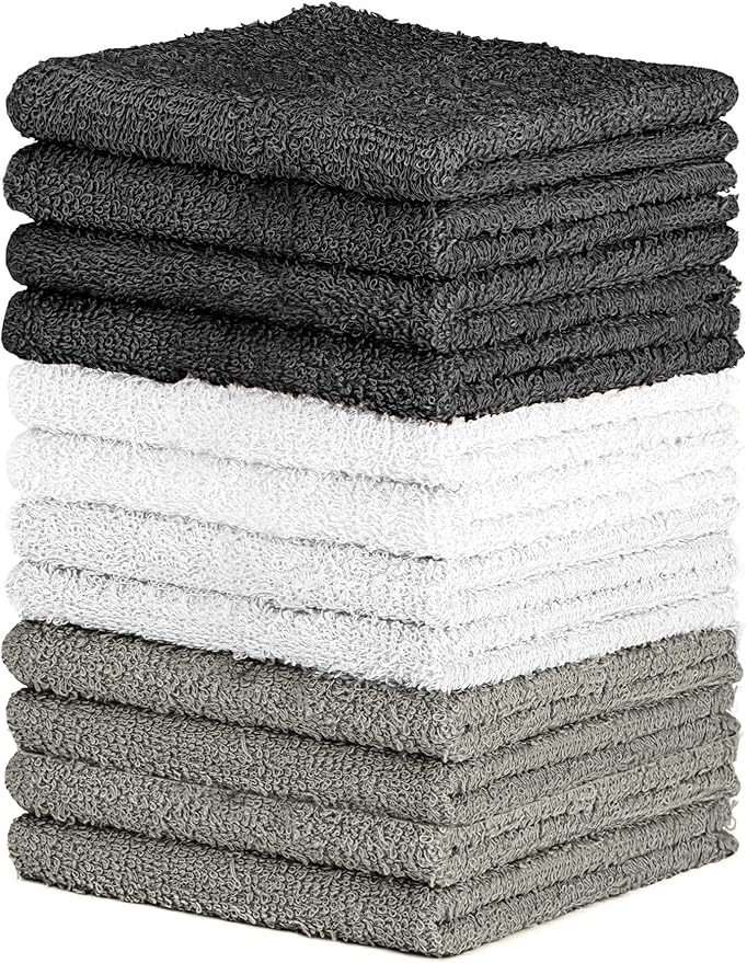 100% Cotton Washcloth Set – Soft, Absorbent Face Towels