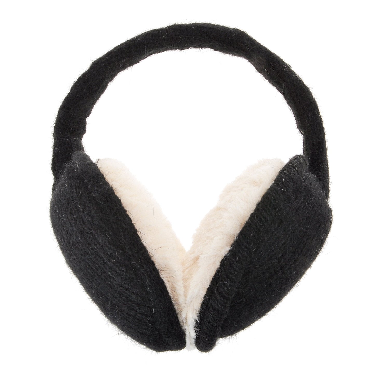 ZLYC Womens Winter Earmuffs Adjustable Knitted Ear Warmers(Black)