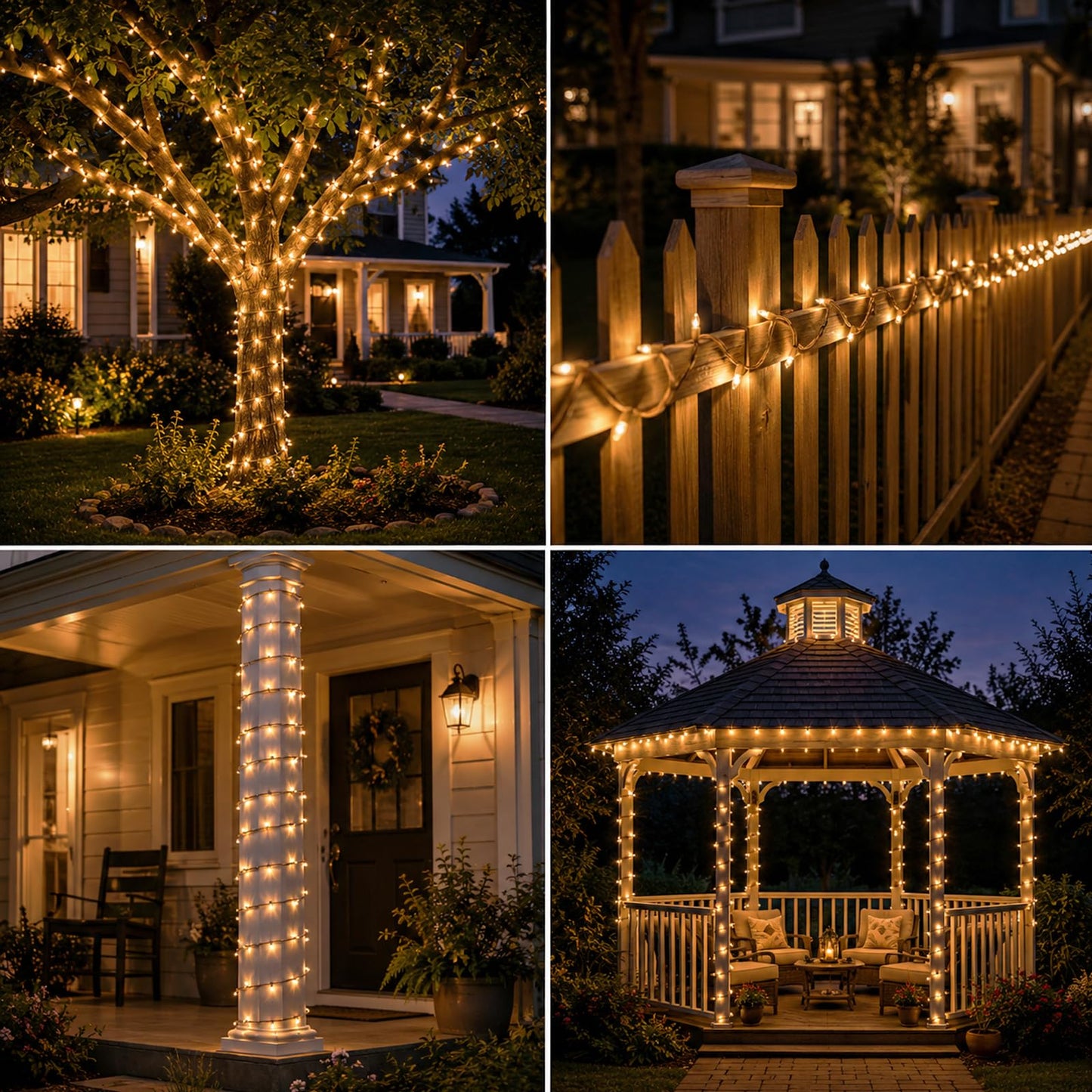 Vigdur Solar String Lights Outdoor - 2 Packs 28ft 70 Count String Lights on Brown Wire Cord, Solar Powered Christmas Lights for Patio Home Party Garden Decor