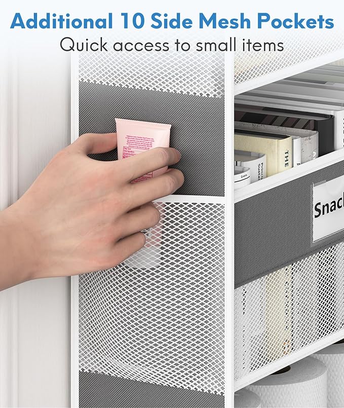 Over The Door Organizer Hanging, 2 Pack 5 Shelf Behind The Doors Storage