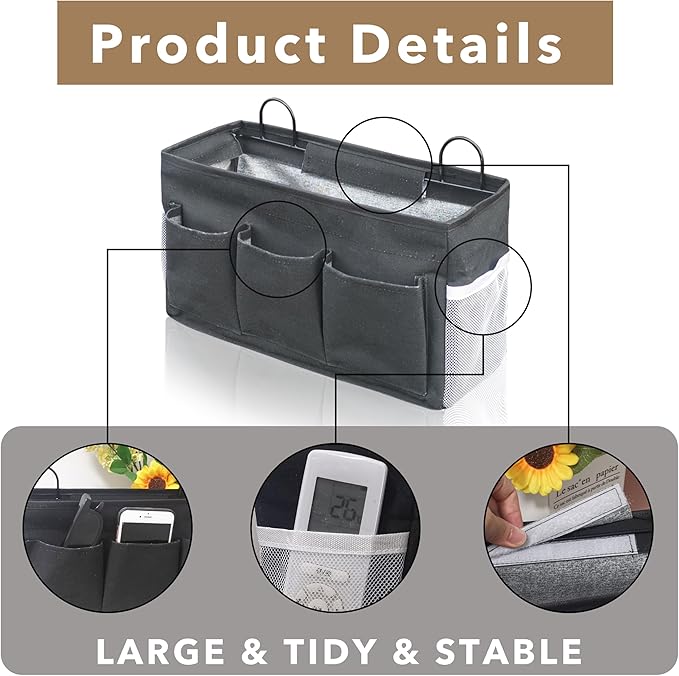2pcs 3-pockets Large Wall Hanging Organizer Bag, Linen Fabric Door Hanging