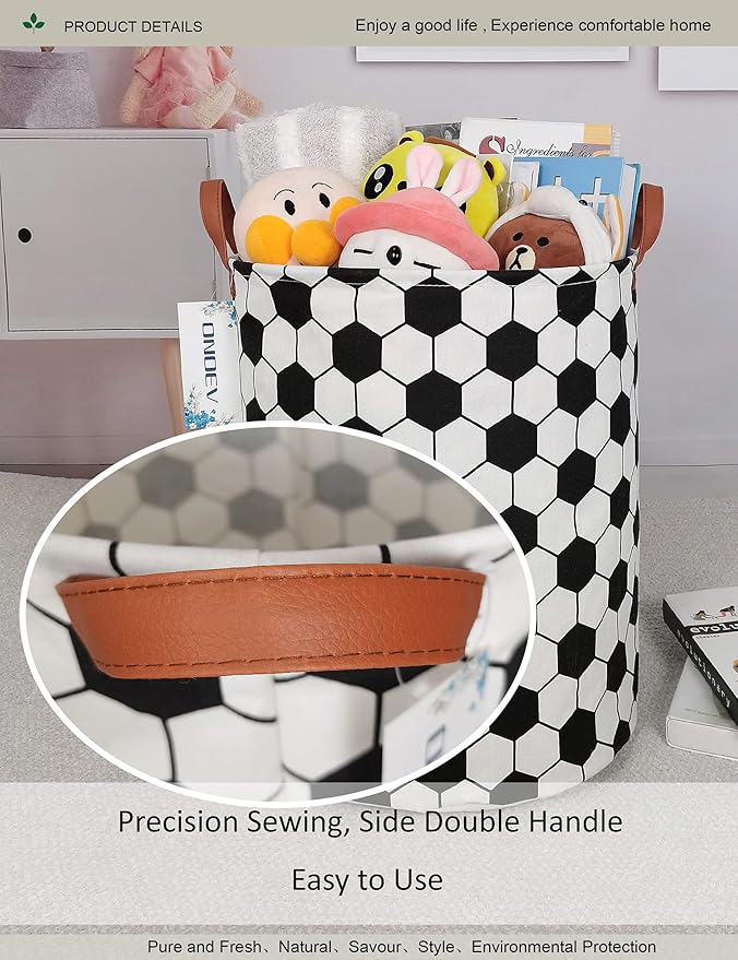 Round Fabric Storage Bin, Decorative Basket, Organizer Basket