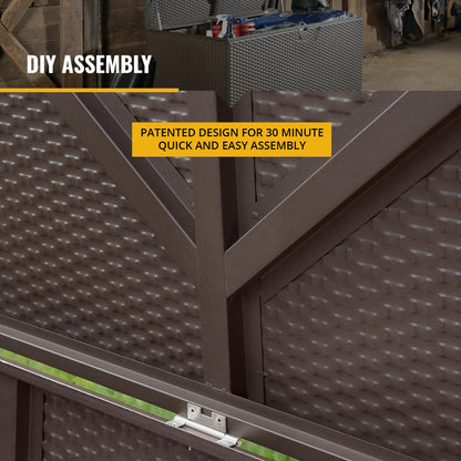 Arrow 4' x 2' x 2' Spacemaker Espresso 134 Gallon Hot-Dipped Galvanized Steel Storage Deck Box
