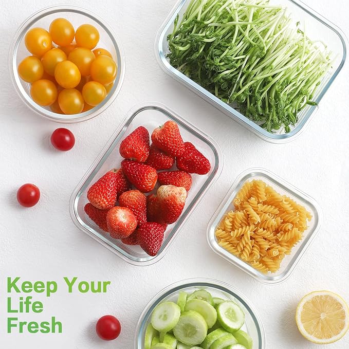 HOMBERKING Glass Food Storage Containers