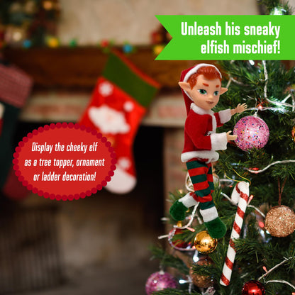 The Original Elf Christmas Dolls, Mini 5.5" Christmas Elf Doll, Toy for Kids or Décor, Toy Elf Dolls, Poseable Little Shelf Sitters with Dangling Legs