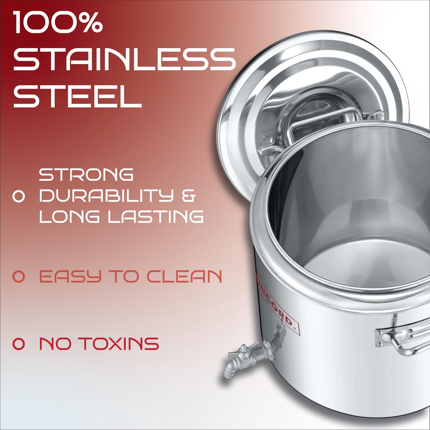 Concord Stainless Steel S Series Insulated Double Wall Stock Pot. Outdoor Kettle, great for temperature retention (40 Quart)