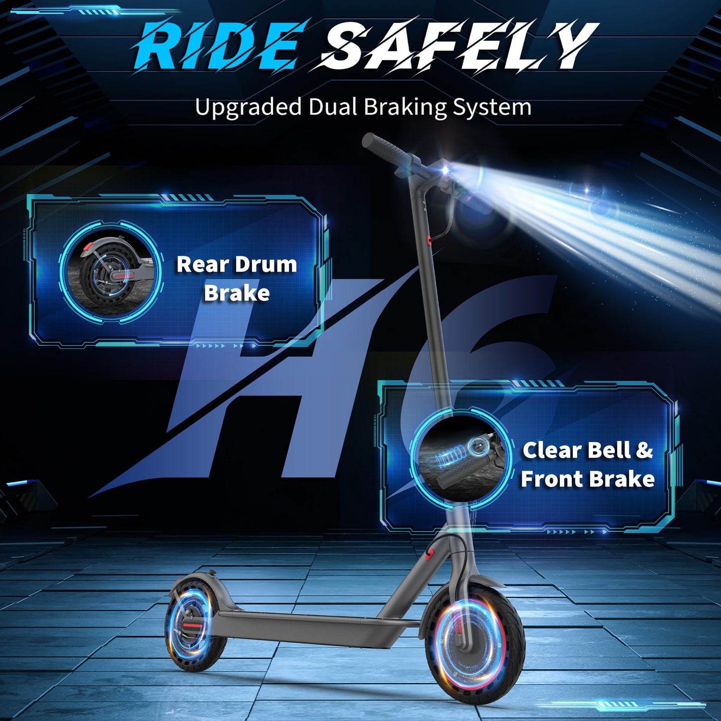 Electric Scooter, 500/350W Motor & 10"/8.5" Solid Tires, Up to 22/19 MPH & 25/15 Miles Rang, Foldable Commuter E Scooter for Adults & Teens with Dual Brake System, APP