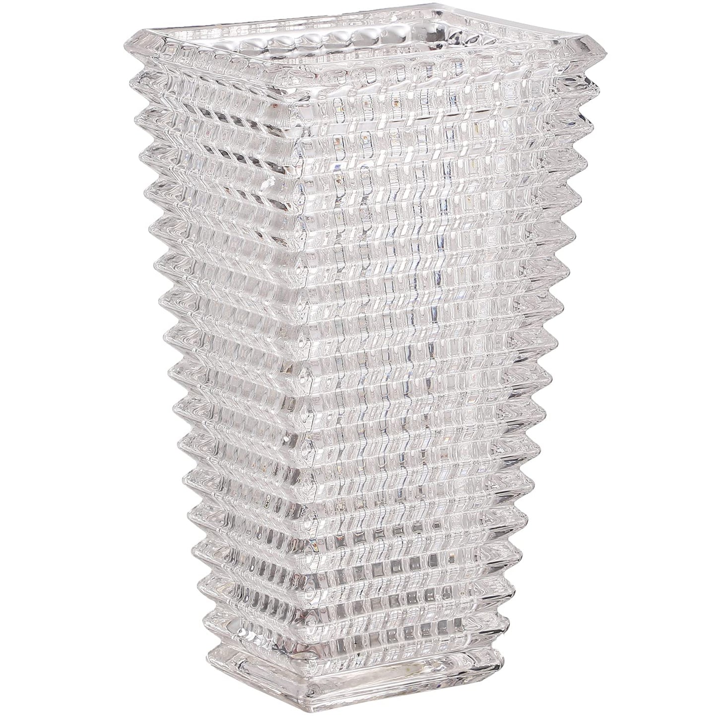MCMCNCUIU Crystal Glass Vase, Large Crystal Vases for Flowers, Large Flower Vase, Clear Modern Vases for Living Room, Bedroom, Kitchen, Dining Table, Mantle, Wedding, 11 Inches