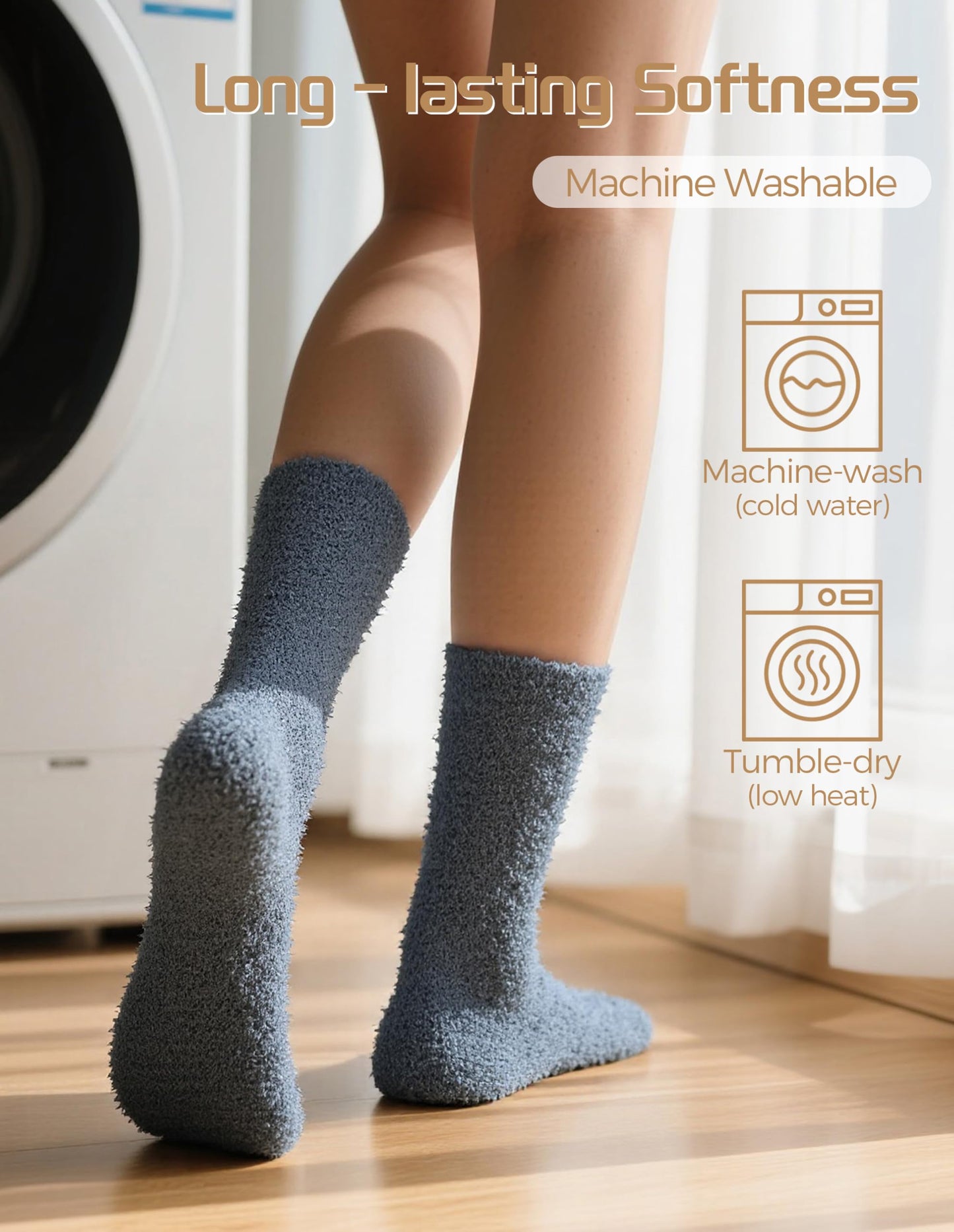 TEHOOK Warm & Cozy Valentines Gifts for Women, Fluffy Fuzzy Plush Sleeping Slipper Socks - Soft Warm Fabric