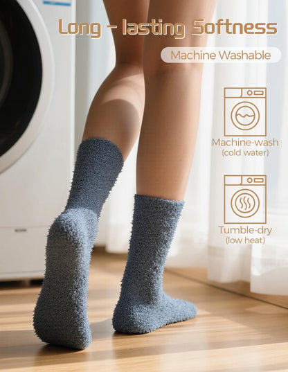 TEHOOK Warm & Cozy Valentines Gifts for Women, Fluffy Fuzzy Plush Sleeping Slipper Socks - Soft Warm Fabric