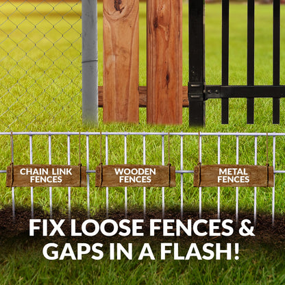 Dig Defence Original Animal Barrier Fence - X-Large Decorative Garden Fence, Outdoor No Dig Fence for Dogs and Rabbits, Yard and Patio - 24”(L) x 15”(H), 12 Pack