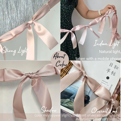 Dusty Pink Bow Garland, Pre-Assembled 6 ft – Single Accent Decoration for Bridal Shower, Baby Shower & Birthday Parties | Soft Matte Satin Bows (Dusk Rose)